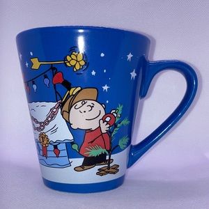Charlie Brown Christmas mug, blue